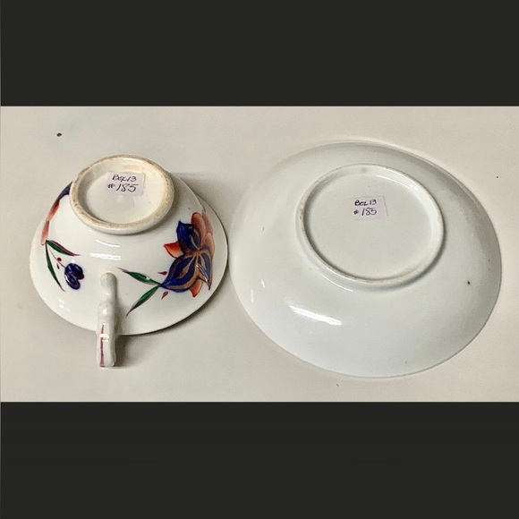 19th Century Grape Pattern Gaudy Welsh Teacup & Saucer - Picture 10 of 11